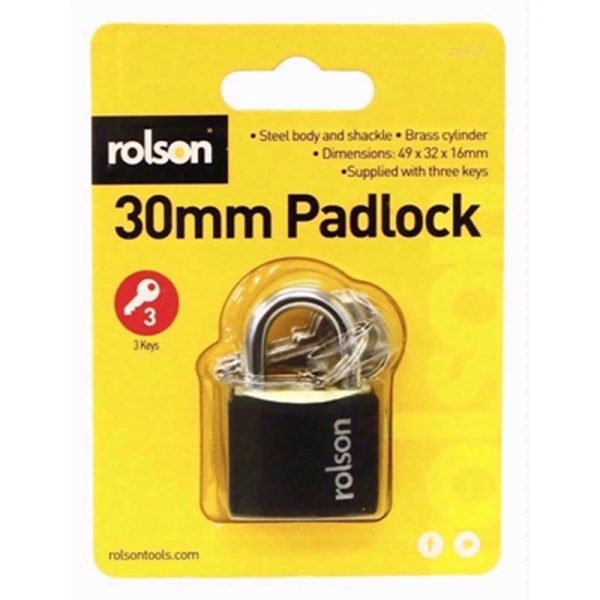 ROLSON BRASS PADLOCK 30MM