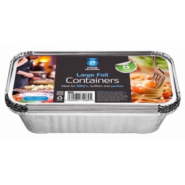 FOUR SEASONS FOIL CONTAINER/LID 6 LGE