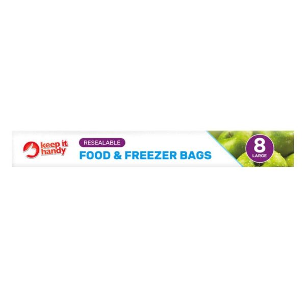 KEEP IT HANDY ZIP SEAL FOOD & FREEZER 8 LARGE BAGS