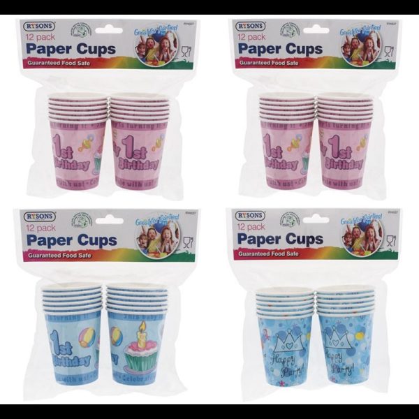 RYSONS PARTY PAPER CUPS PACK OF 12 D000