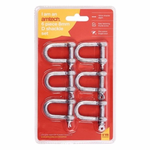 AMTECH D SHACLES 8MM 6PC