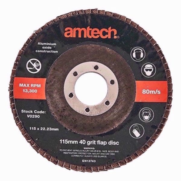 AMTECH DISC PRO FLAP 40 GRIT 115MM