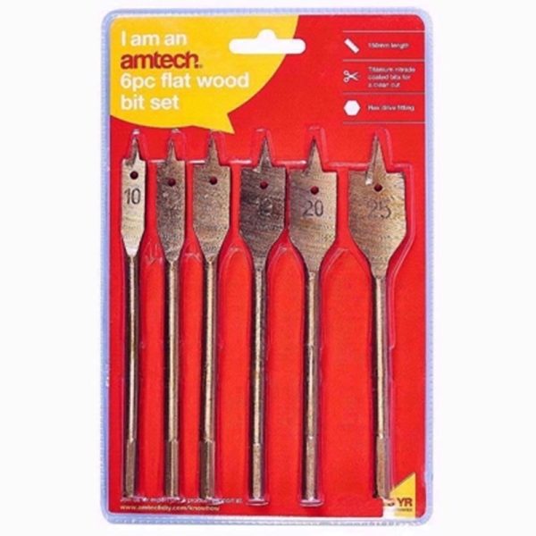 AMTECH DRILL FLAT WOOD 6PC SET