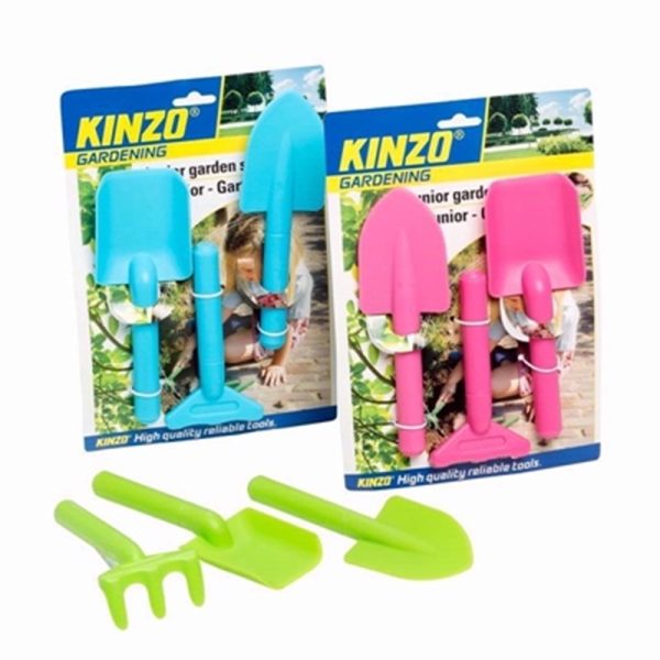 KIDS 3PCE GARDEN TOOL SET (3 ASSORTED COLOURS) DD