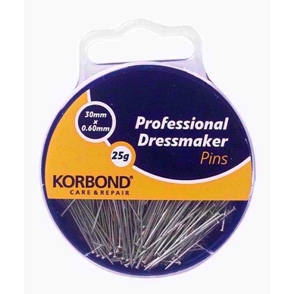 KORBOND PROFESSIONAL DRESSMAKER PINS 25G