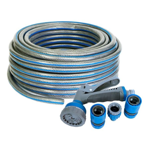 ROLSON 30M HOSE PIPE + SPRAY GUN + CONNECTORS