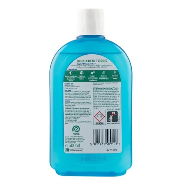 DETTOL DISINFECTANT LIQUID ISLAND ESCAPE 500ML PACK OF 6