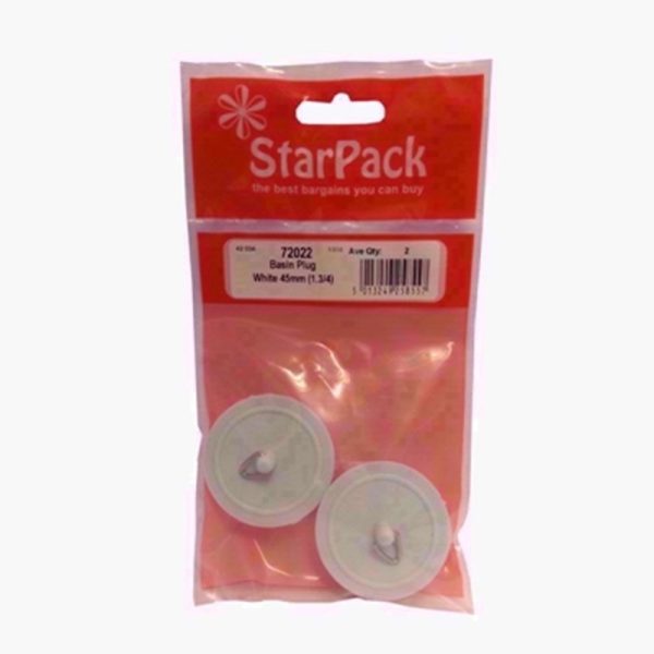 STARPACK BATH PLUG WHITE 45MM (1.3/4 )