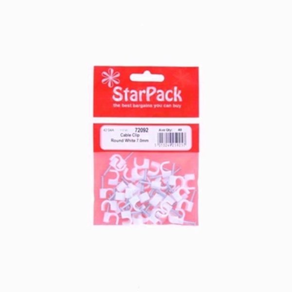 STARPACK CABLE CLIP ROUND WHITE 7.0MM