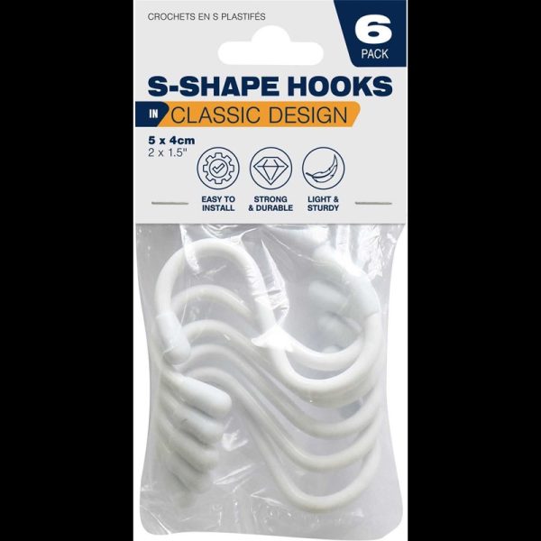 HOOK S-SHAPE LAMINATED PACK OF 6