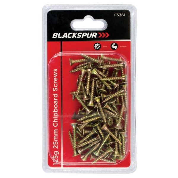 BLACKSPUR CHIPBOARD SCREWS 125G 25MM