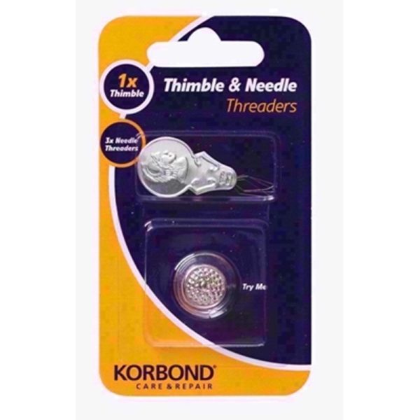 KORBOND THIMBLE & NEEDLE THREADERS 4PCS