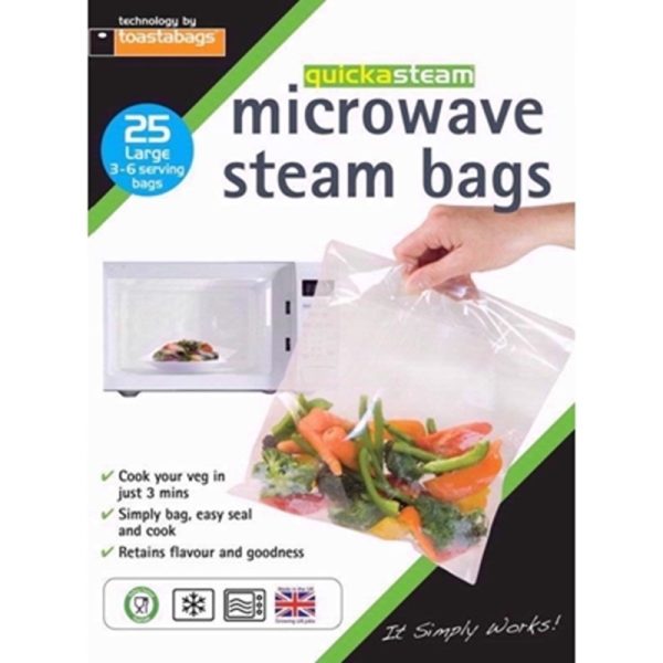 TOASTABAGS MICROWAVE STEAM 25 BAGS LARGE