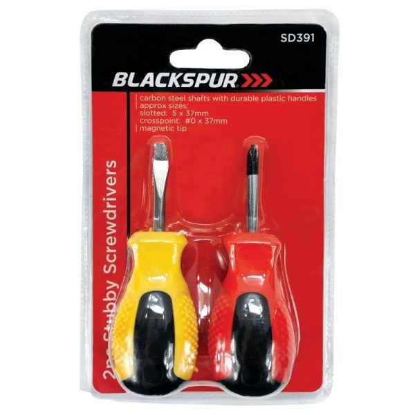 BLACKSPUR STUBBY SCREWDRIVER SET 2PCE