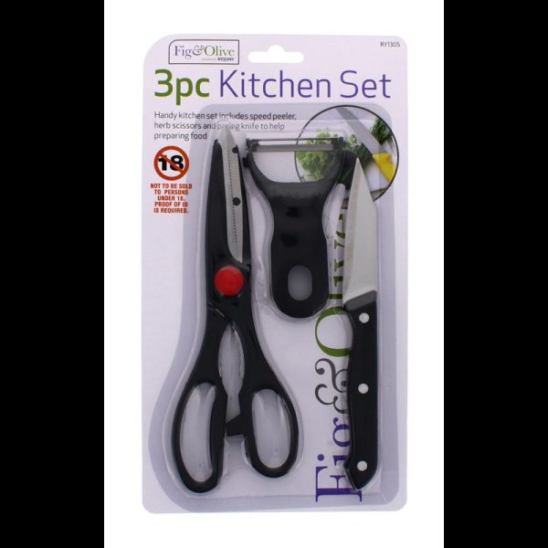 RYSONS KITCHEN SCISSORS/KNIFE SET 3PCS