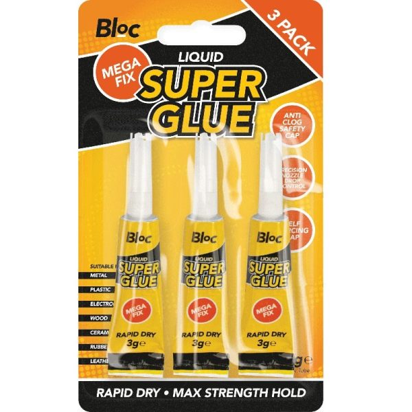 BLOC SUPER GLUE 3GRM PACK OF 3