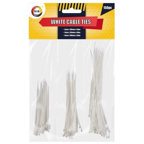 CABLE TIES WHITE 150PC