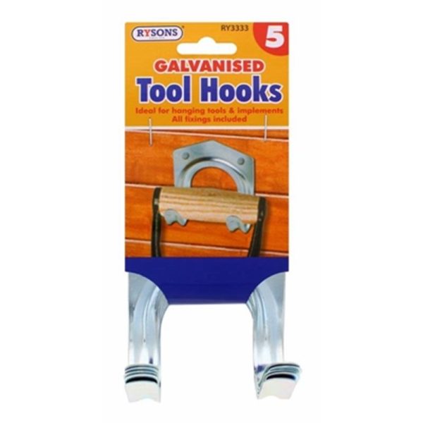 GALVANISED TOOL HOOKS 5PC