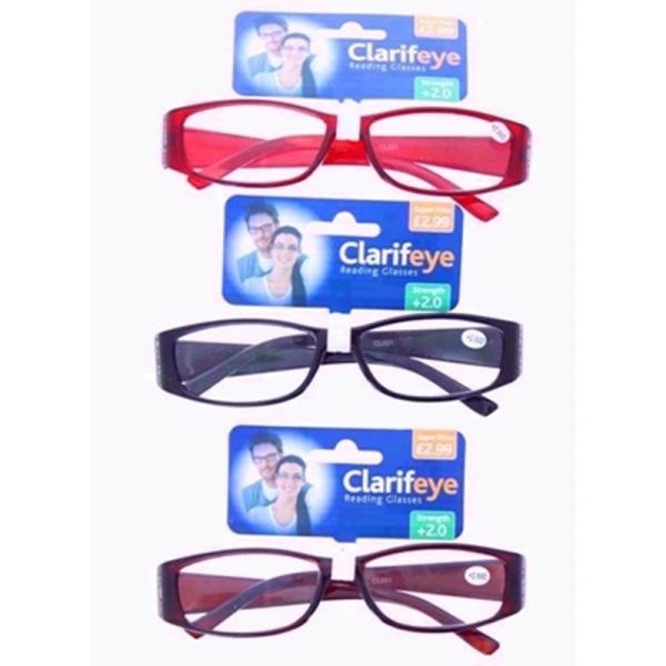 CLARIFEYE READING GLASSES RAIN 2+ PACK OF 10