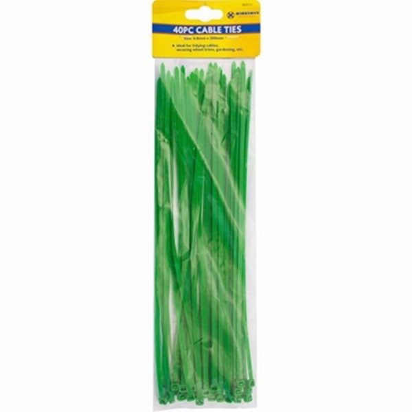 MARKSMAN CABLE TIES 300MM 40PCE GREEN