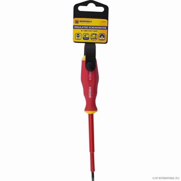 MARKSMAN INSULATED SCREWDRIVER FLAT 10CM