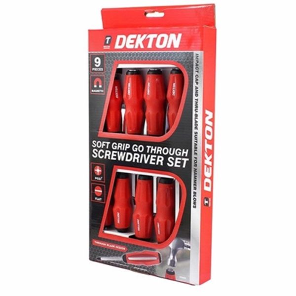 DEKTON SCREWDRIVER 9PC SET SOFT GRIP