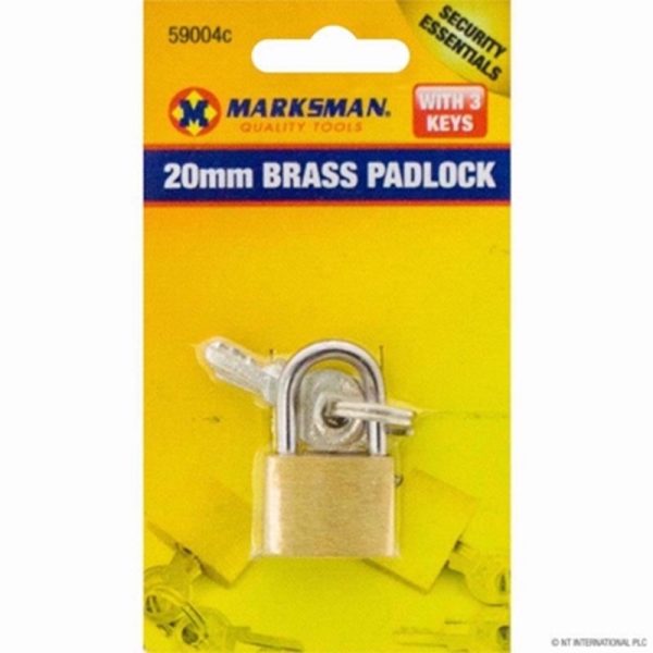 MARKSMAN PADLOCK 20MM BRASS