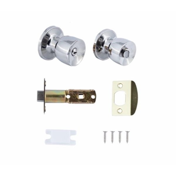 YALE BATHROOM KNOB SET CHROME