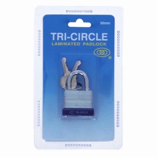 TRICIRCLE LAMINATED PADLOCK 30MM