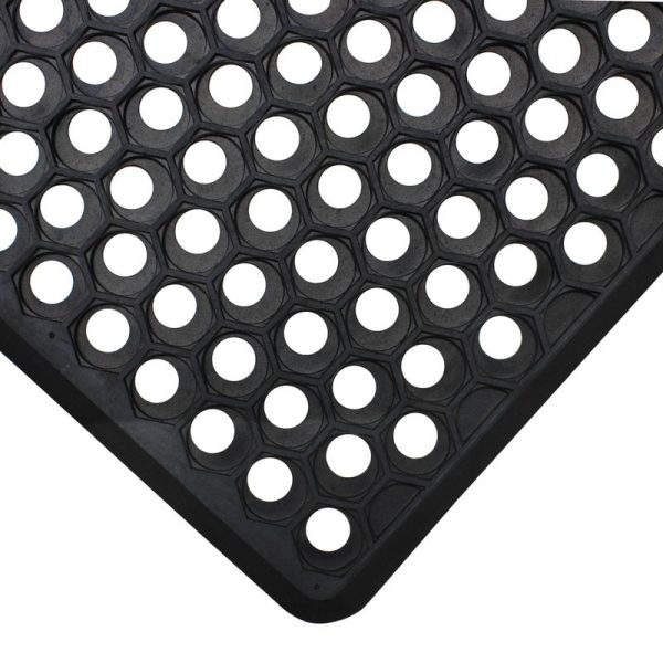 JVL DOORMAT RUBBER HONEYCOMB 40X60CM