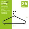 BRIGHT & HOMELY HANGERS PLASTIC BLACK PACK OF 25