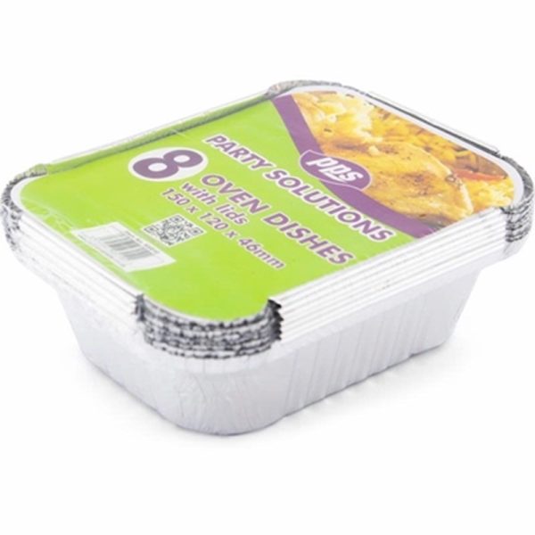 PPS FOIL 8 CONTAINERS & LID 150X120X46MM