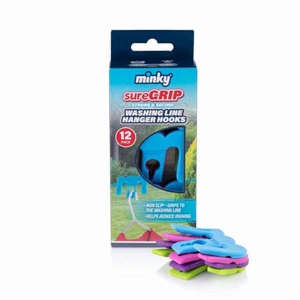 MINKY HANGER HOOKS WASHING LINE PACK OF 12