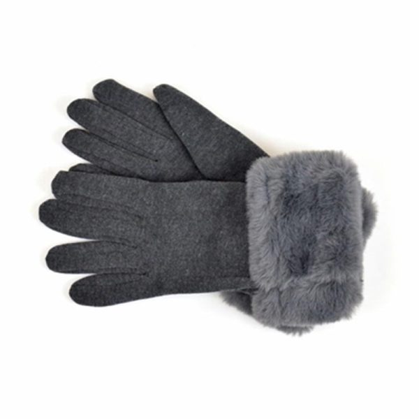 GLOVES LADIES WITH FAUX FUR CUFFS