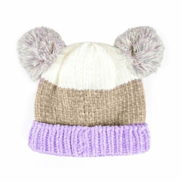 HAT BABIES STRIPED & POM POM EARS