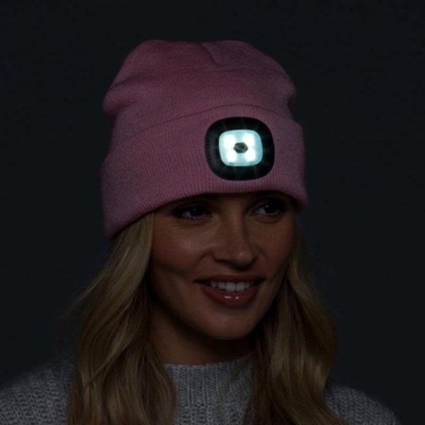 HAT LADIES LED BEANIE PINK