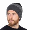 HAT MEN STRIPED WITH FLEECE LINING