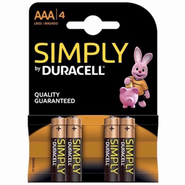 DURACELL SIMPLY AAA MN2400 PACK OF 4 PACK OF 10