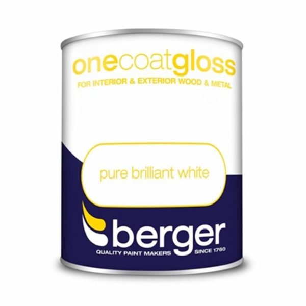 BERGER ONE COAT GLOSS 750ML WHITE