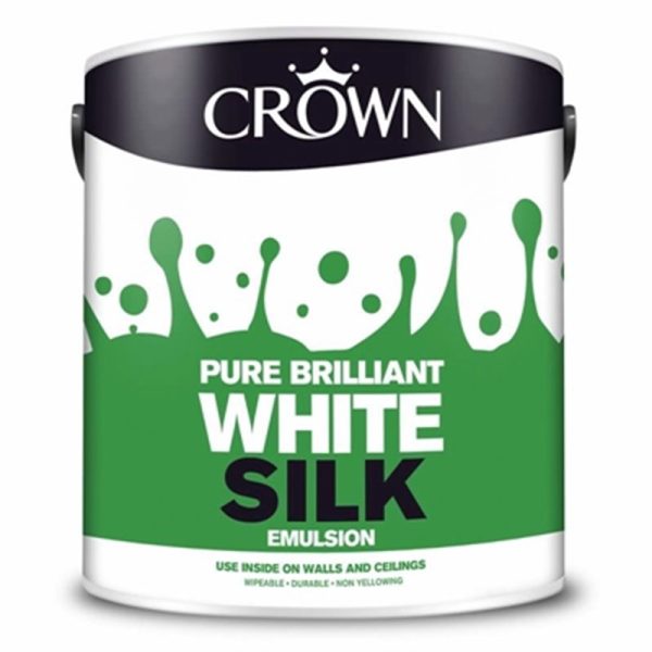 CROWN PAINTS WHITE SILK 2.5LTR