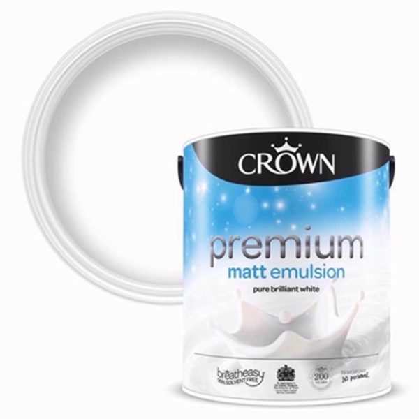 CROWN PREMIUM MATT EMULSION 5 LITRE