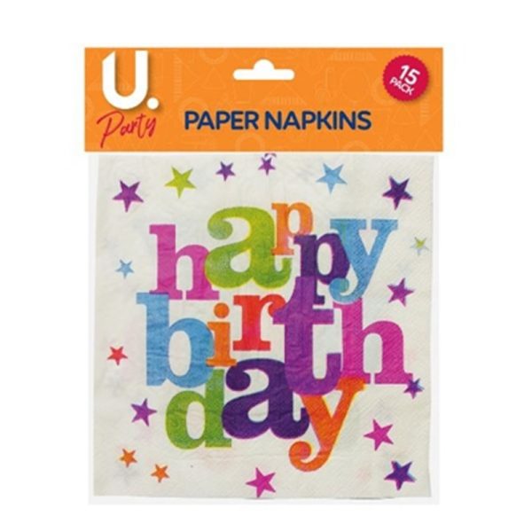 HAPPY BIRTHDAY NAPKINS PACK OF 20