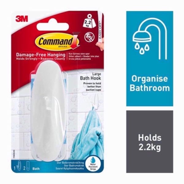 COMMAND BATH HOOKS LARGE