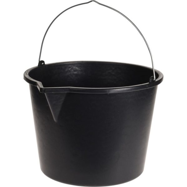 BUILDER BUCKET WITH HANDLE 20LTR BLACK