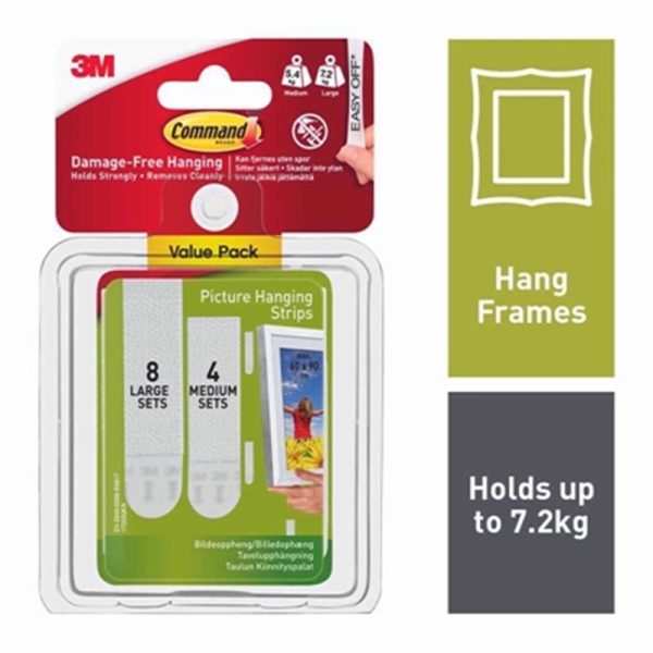 COMMAND MEDIUM & LARGE PICTURE STRIPS