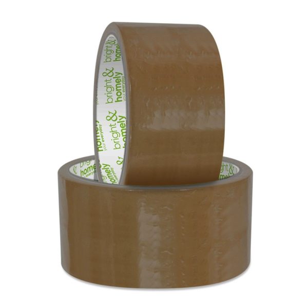 BRIGHT & HOMELY TAPE BROWN 50M X 48MM PACK OF 6