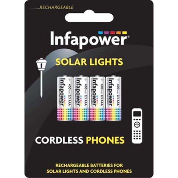 INFAPOWER RECHARGABLE 2/3 AAA 4PCE SOLAR