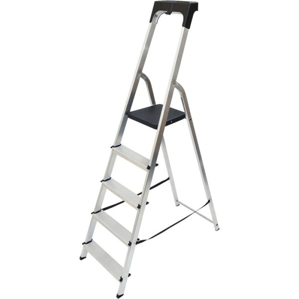 WERNER HIGH HANDRAIL 5 TREAD STEP LADDER