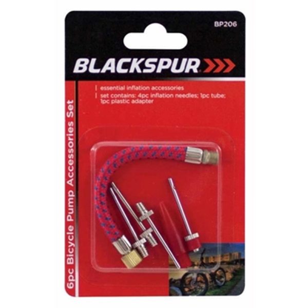 BLACKSPUR BICYCLE PUMP ACCESSORIES 6PC SET