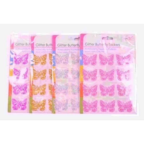 SIL CRAFT STICKER BUTTERFLY GLITTER